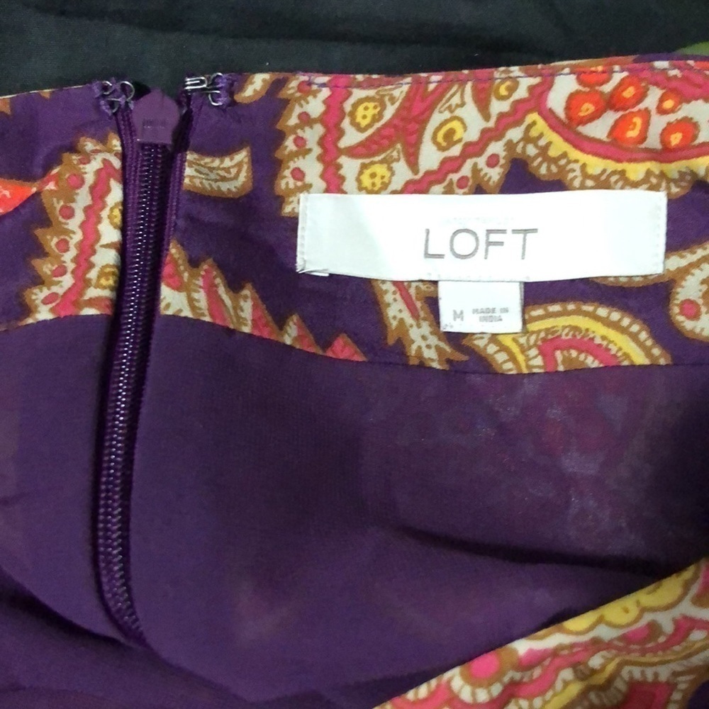 Loft Dress Paisley Print Long Sleeve Sheath‎ M - Picture 5 of 7